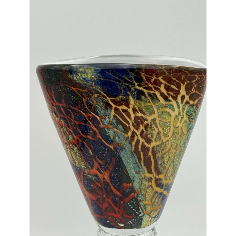 Badash Crystal Art Glass - Vase - Beautiful Colors - Firestorm- Large -‎ Heavy